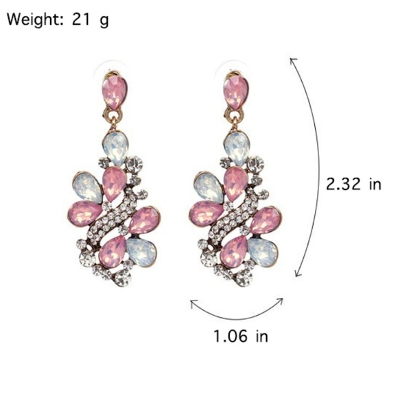 Last 1! Crystal vintage Bridal statement Earrings - Picture 7 of 7